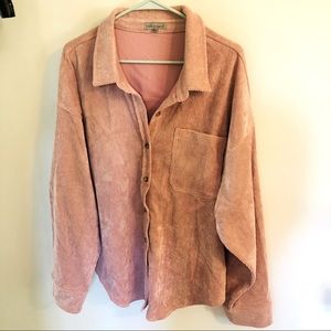 Pink corduroy shacket